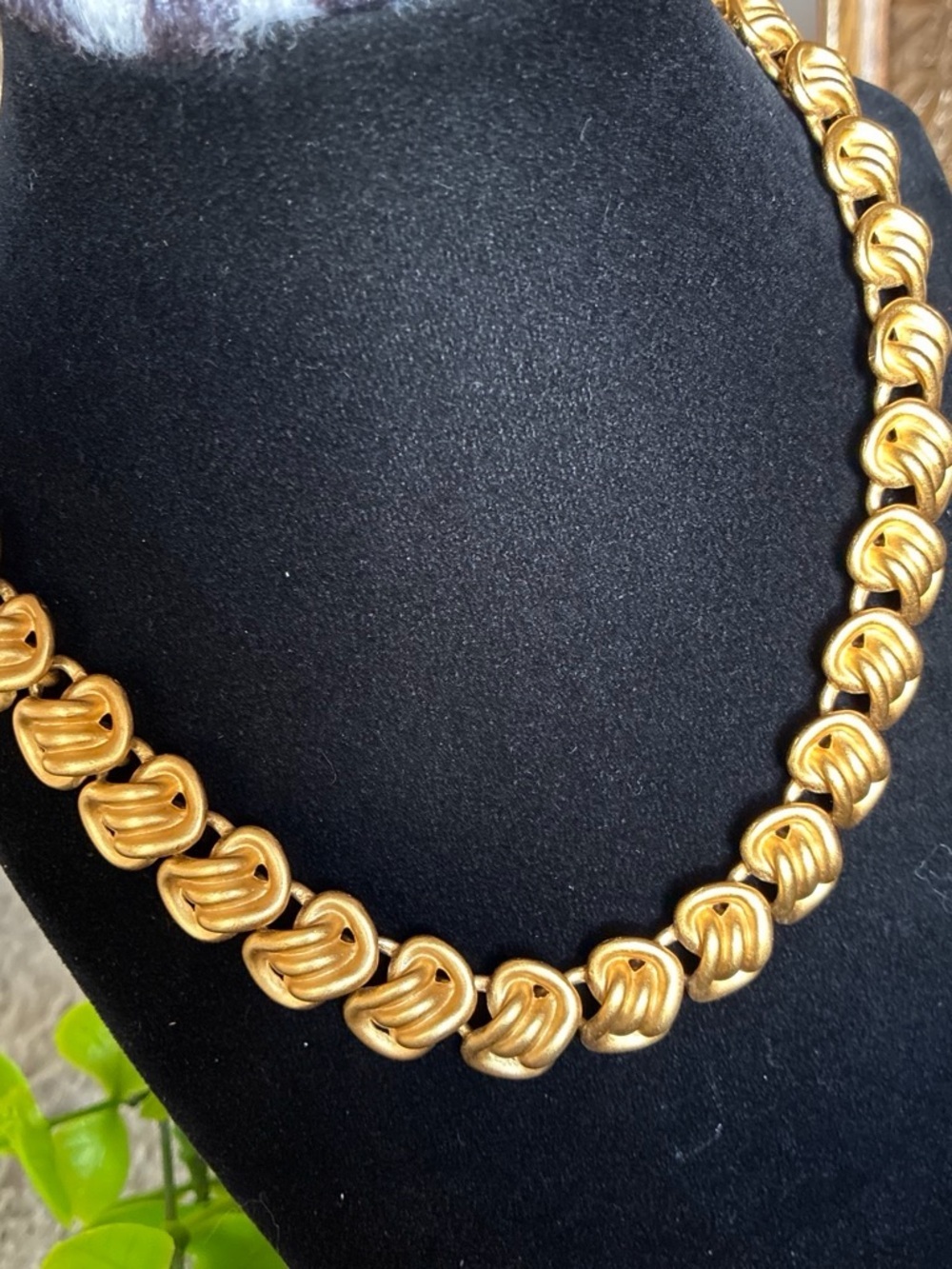 Gold Tone Knot Link Necklace - Women's Fashion Jewelry - Picture 4 of 6